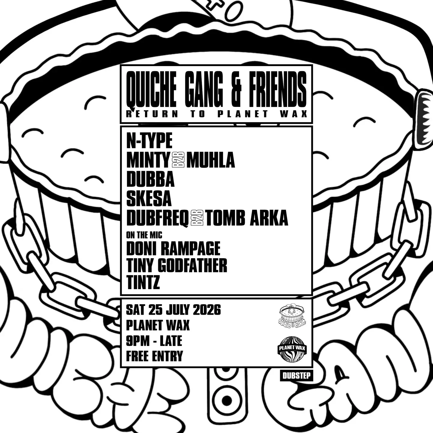 Quiche Gang & Friends event flyer